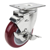 Medium 304 double shaft (Telin) brown red PU caster wheel