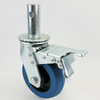 Iron core blue elastic rubber caster wheel